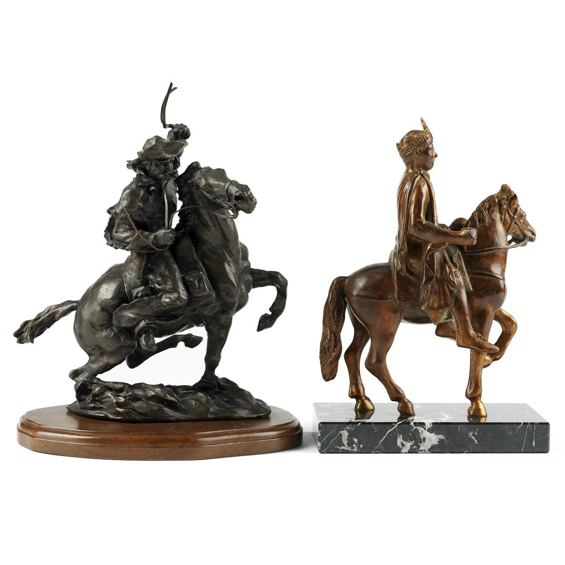 Grp: 2 Bronze Sculptures - Alexa Laver Cowboy & (1 of 6)