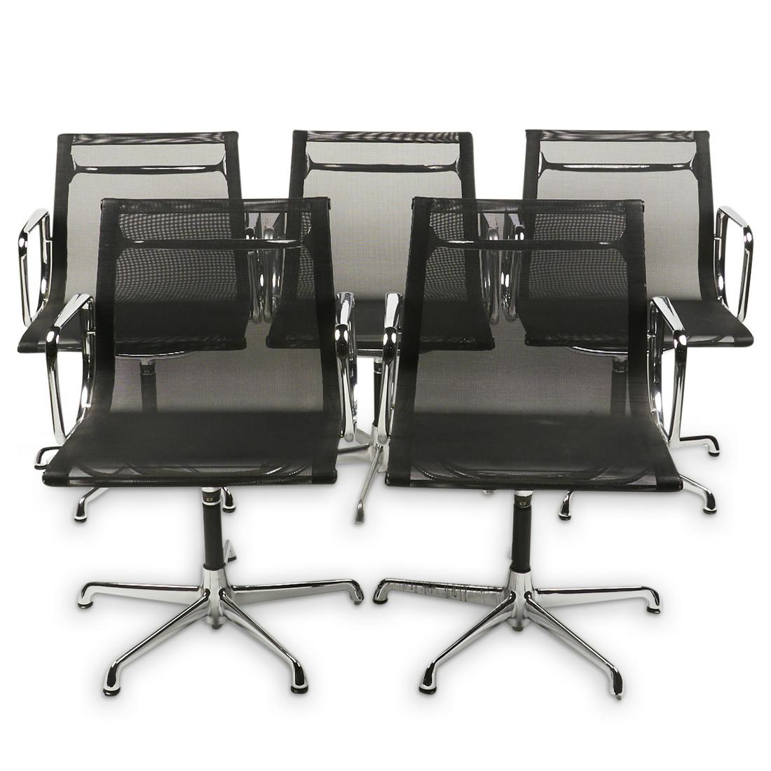Set of 5 ICF Eames Mesh Aluminum Office Chairs (1 of 7)