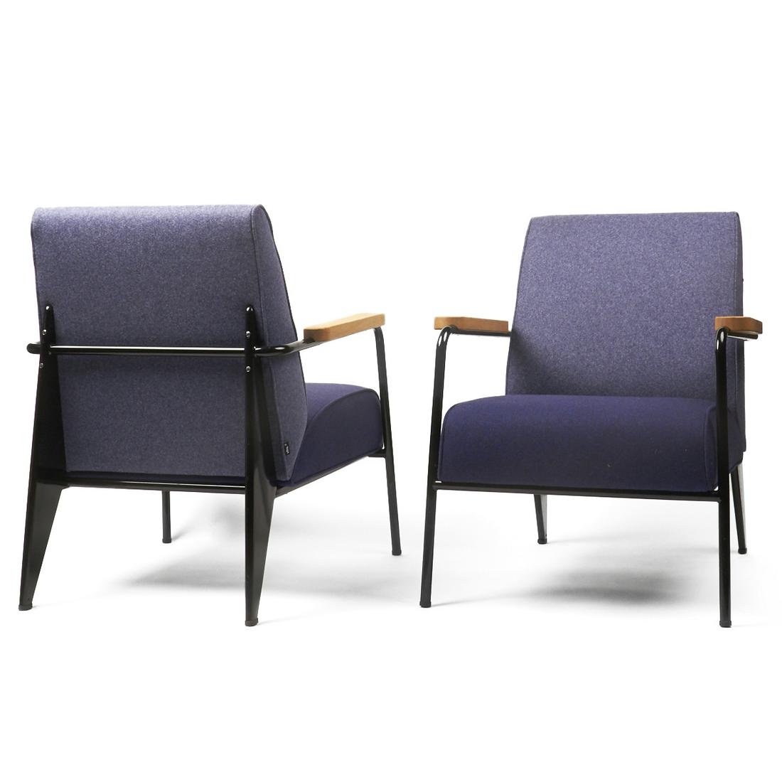 Pair of Jean Prouve Fauteuil de Salon Armchairs (1 of 5)