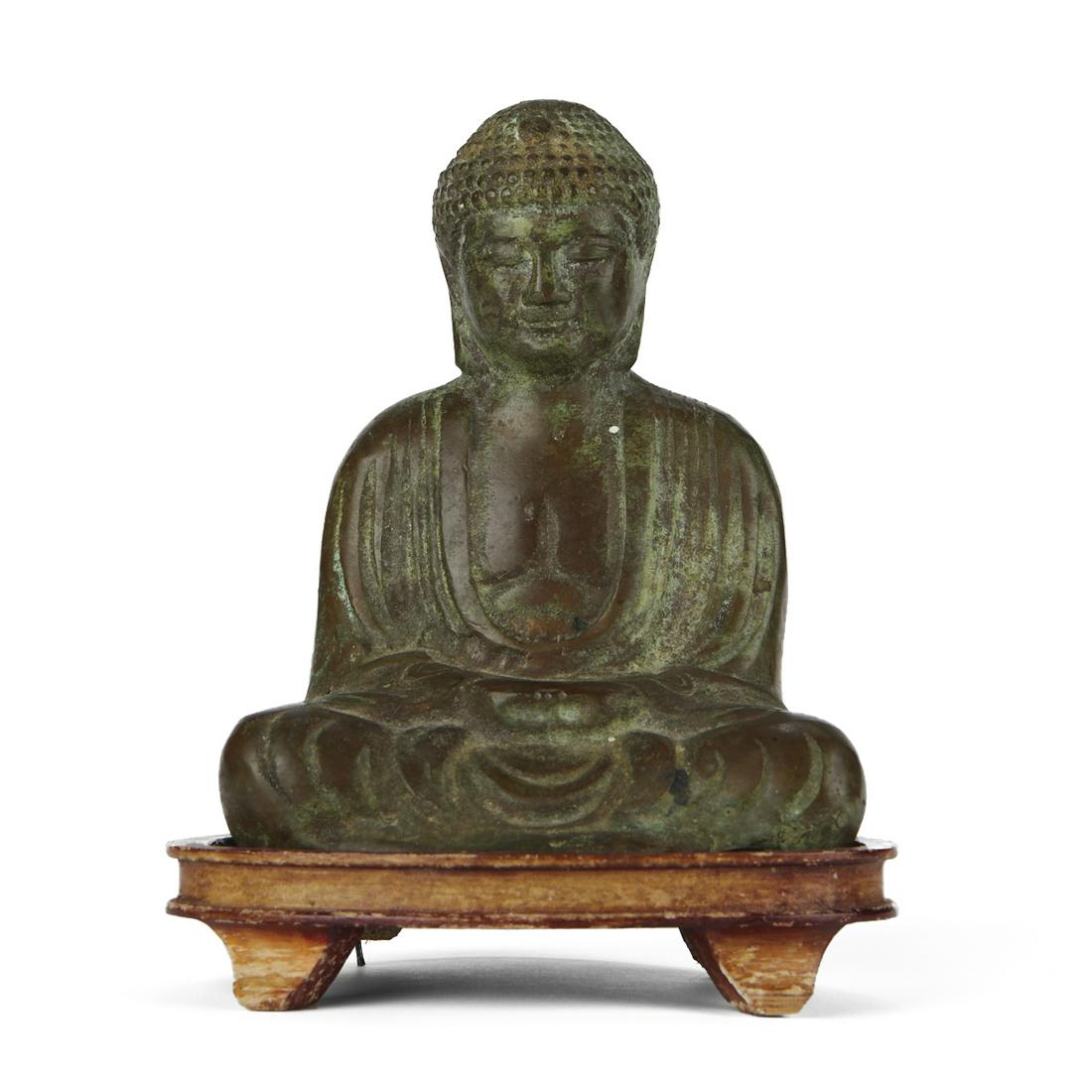 Japanese Bronze Meditation Buddha w/ Stand (1 of 5)