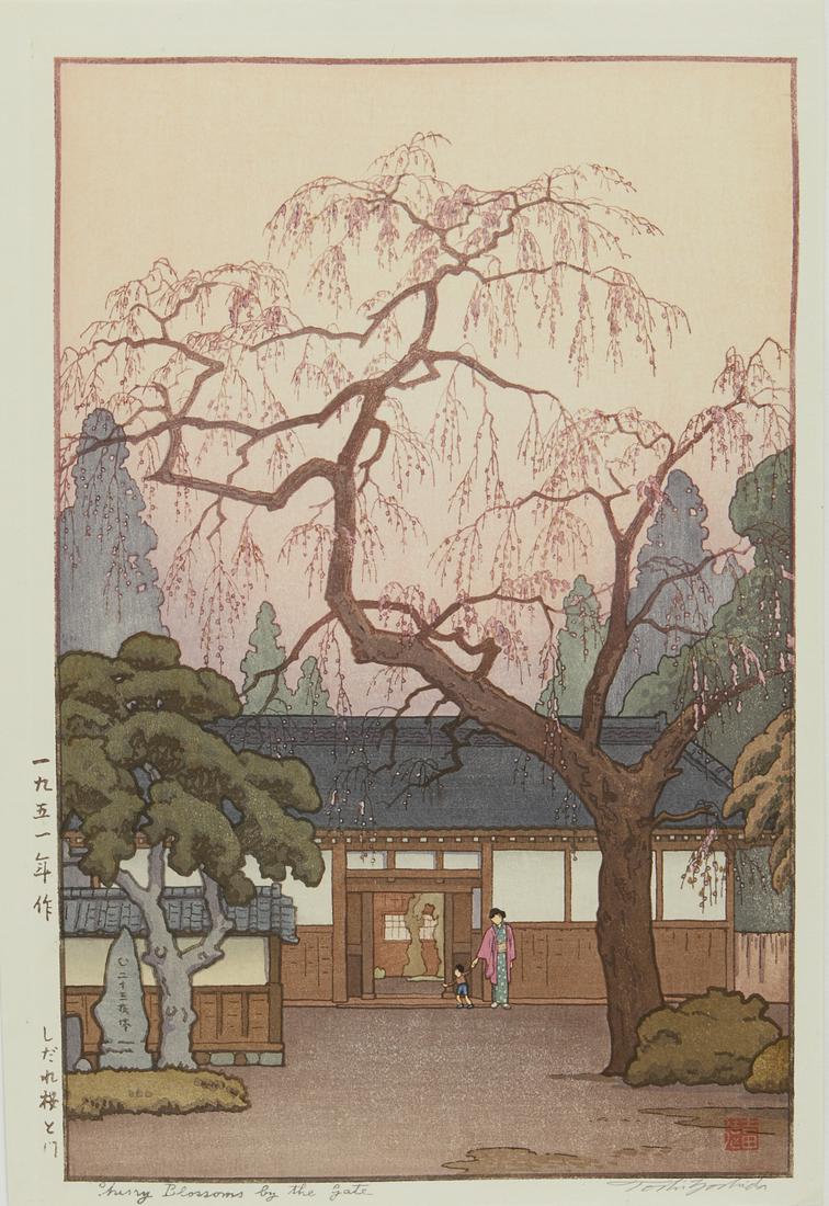 Toshi Yoshida "Cherry Blossoms by the Gate" Print (1 of 6)