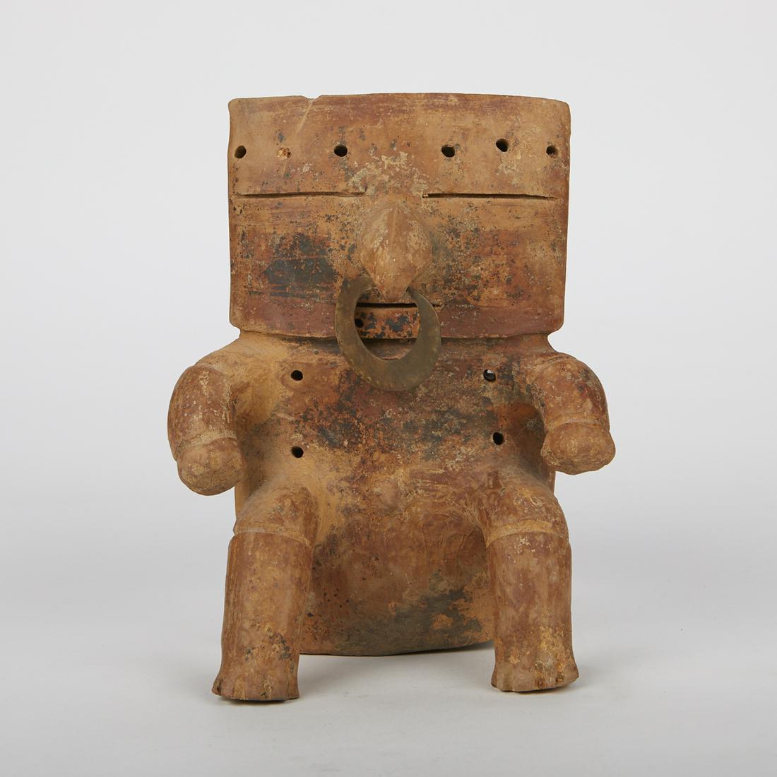 Pre-Columbian Quimbaya Retablo Figure w/ Nose Ring (1 of 9)