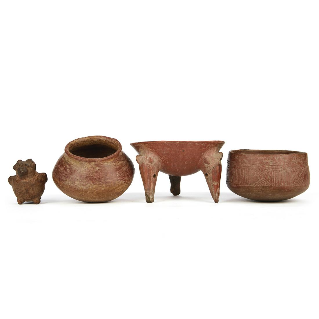 Grp: 3 Nasca Textile Fragments & 4 Pre-Columbian (1 of 10)