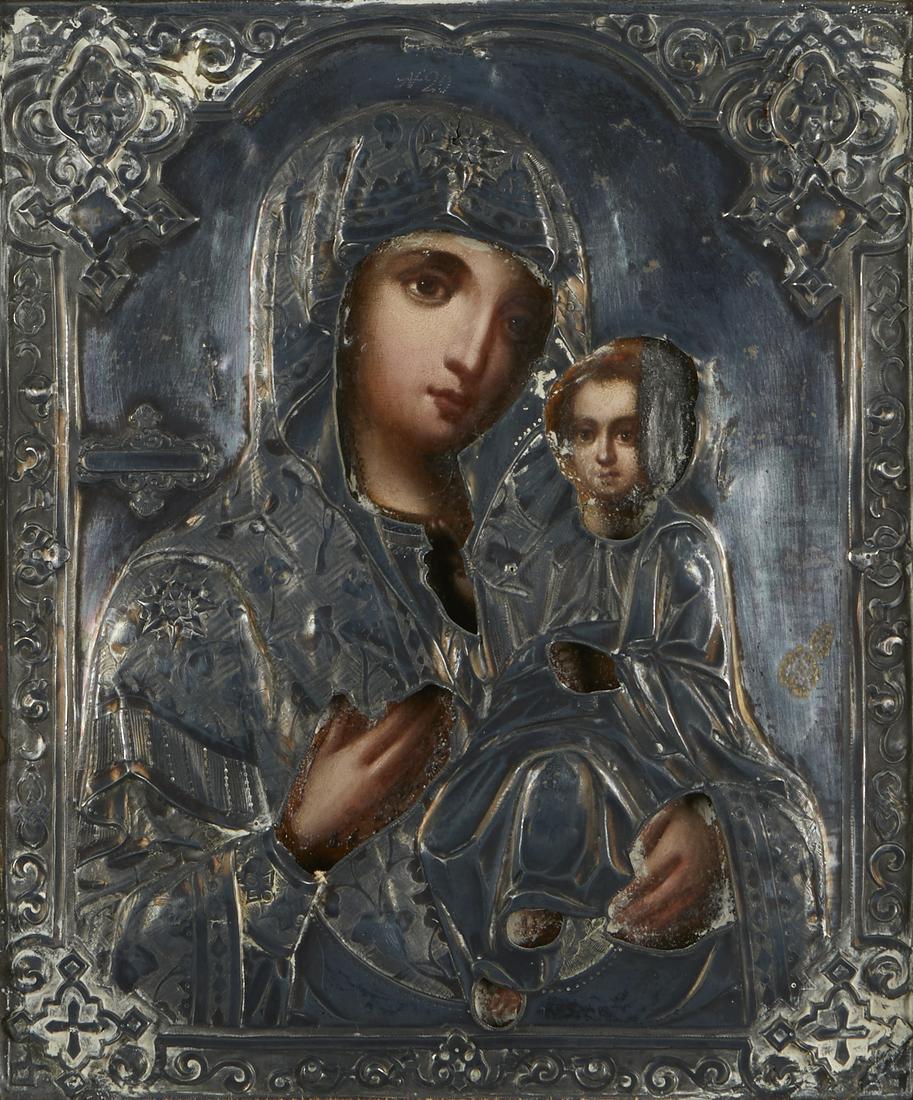 20th c. Russian Icon Madonna & Child (1 of 3)