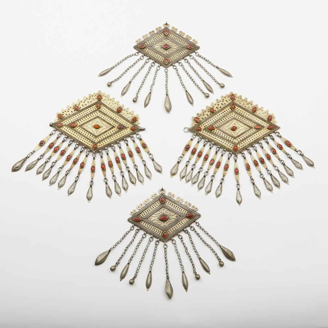 Grp: 4 Turkmen & Afghani Silver Amulet Pendants (1 of 8)