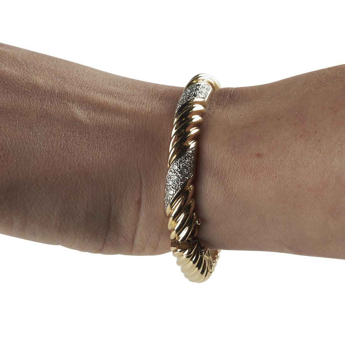 14K Gold Diamond Bangle Bracelet (1 of 7)