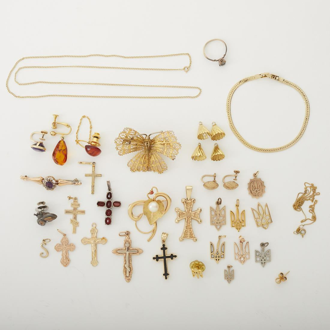 Lrg Grp: 14K Gold Charms and Earrings (1 of 7)