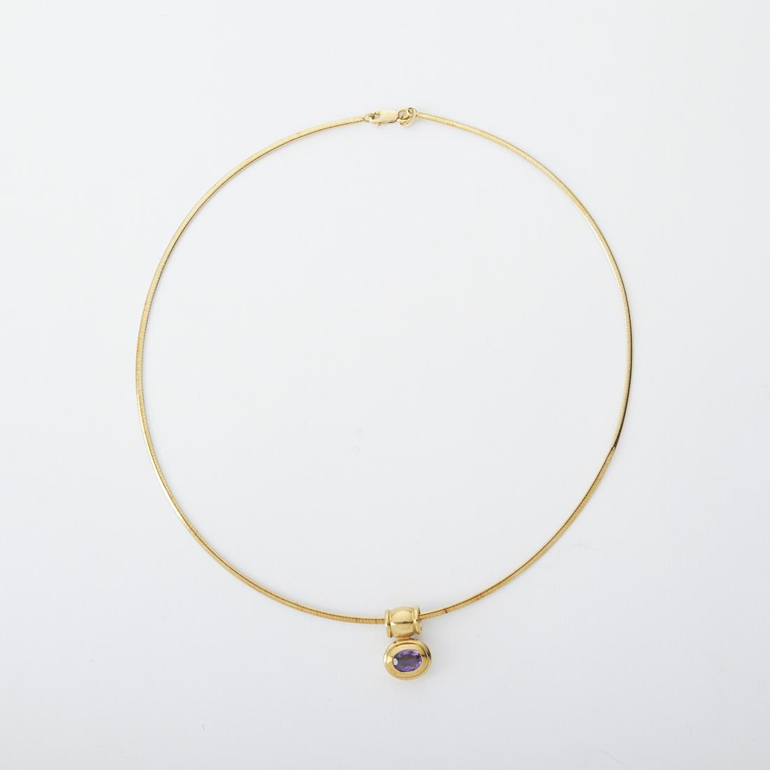 14K Gold Amethyst Pendant Necklace (1 of 6)