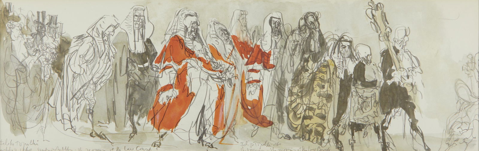 Feliks Topolski "The Procession at Westminster Abbey" (1 of 4)