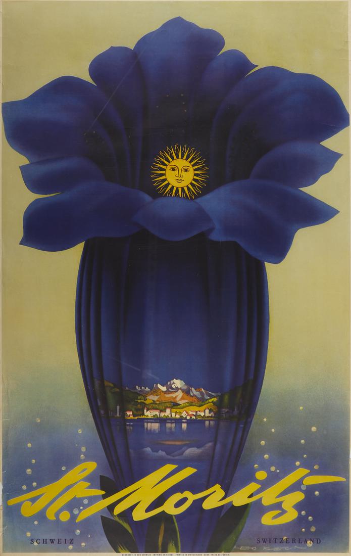 Leo Keck St. Moritz Switzerland Poster 1952 (1 of 5)