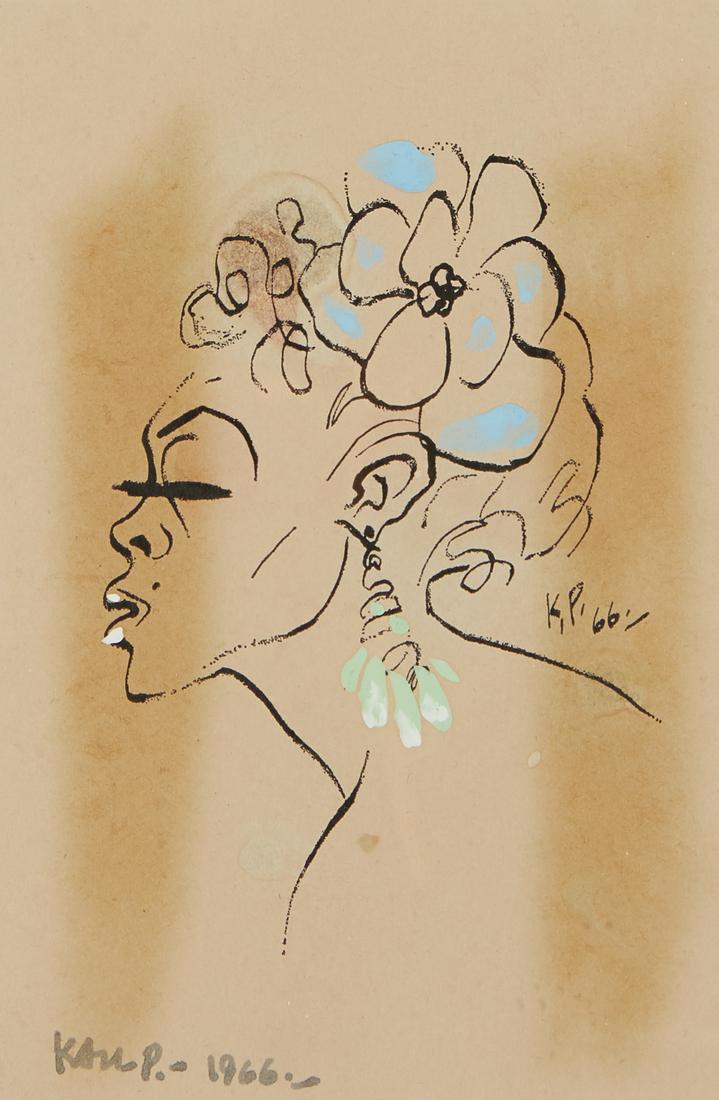 Karl Priebe Female Portrait Painting on Print (1 of 5)