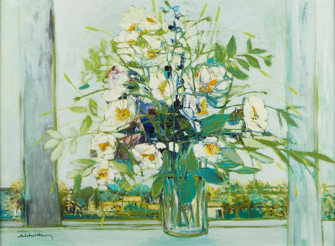 Michel Henry "Anemones Blanches" Still Life Painting (1 of 5)
