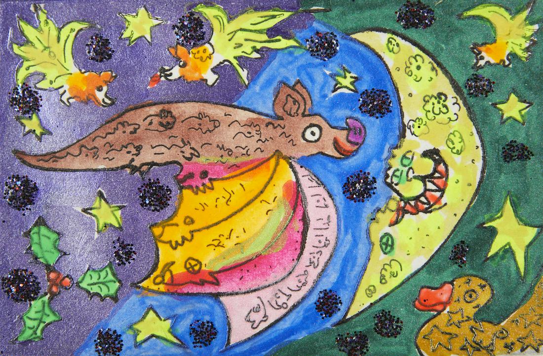 Maija Peeples-Bright "Holly Bat" Hand Enhanced Print (1 of 7)