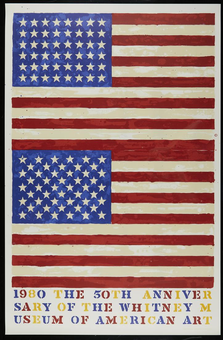 Jasper Johns "Two Flags (50th Anniversary of the (1 of 3)