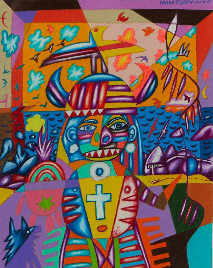 Frank Big Bear "Buffalo Man" Colored Pencil (1 of 3)