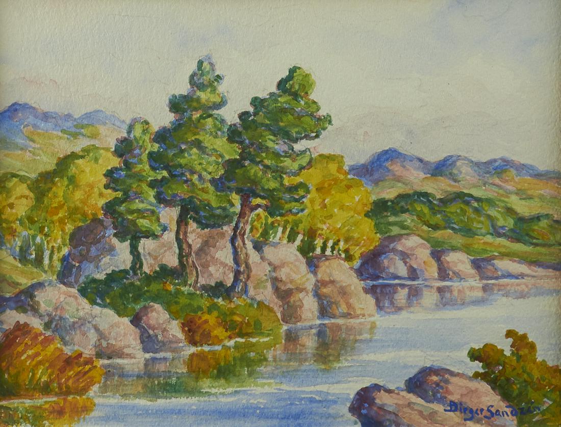 Birger Sandzen Watercolor Landscape (1 of 3)