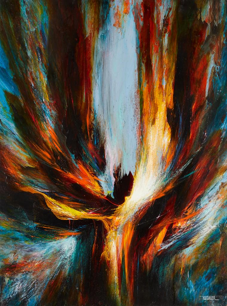 Leonardo Nierman Oil on Board Painting (1 of 4)