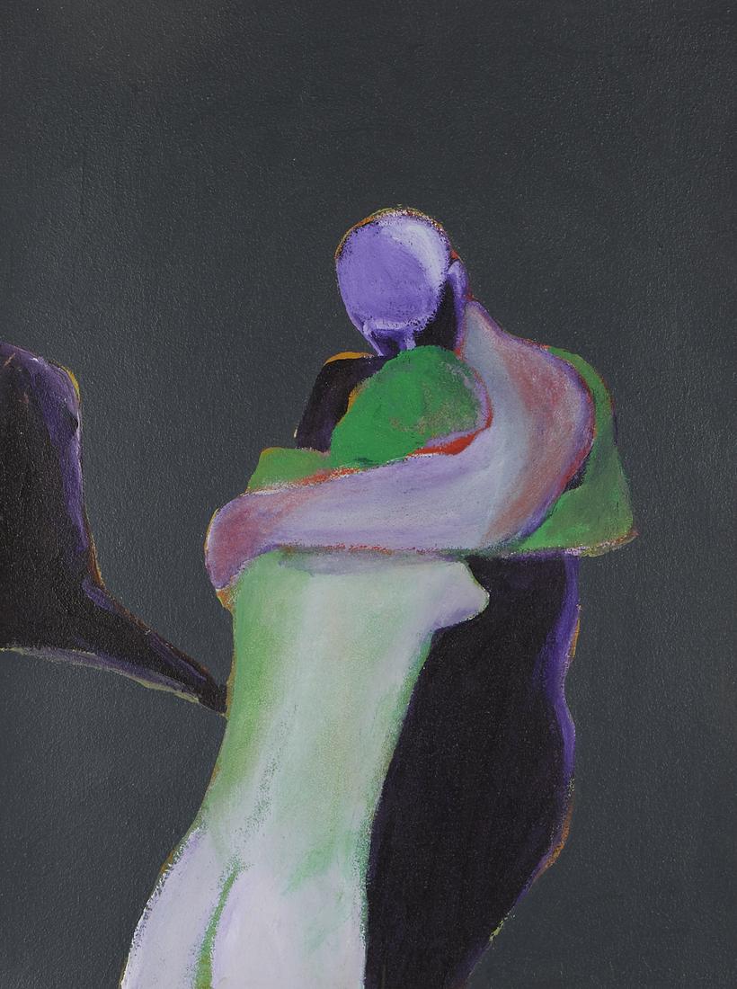 Fritz Scholder Couple Embracing Oil on Paper (1 of 6)