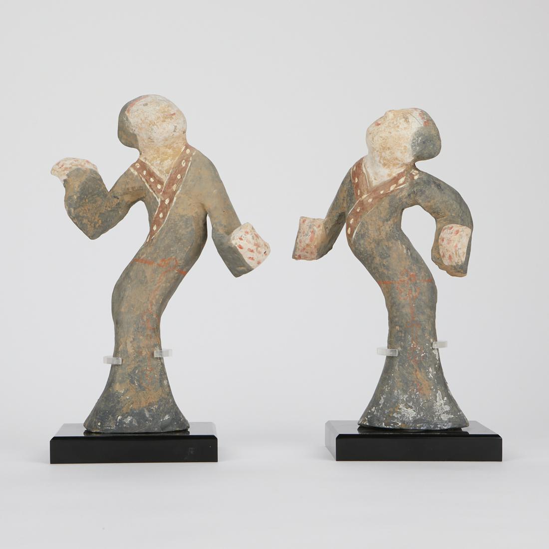 Pair Chinese Terracotta Tomb Figures Dancing (1 of 14)