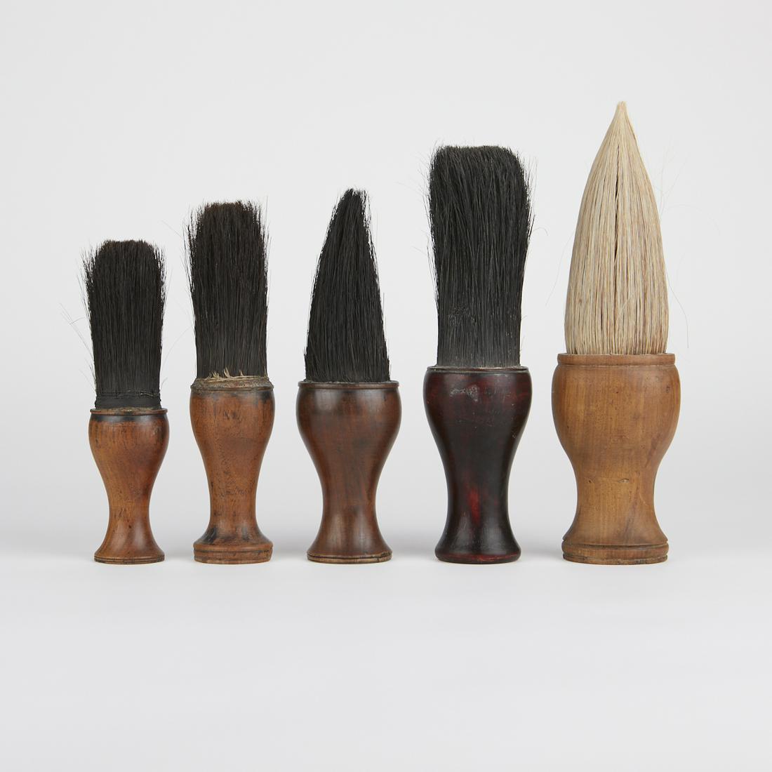 Grp: 5 Chinese Wooden Calligraphy Brushes (1 of 5)