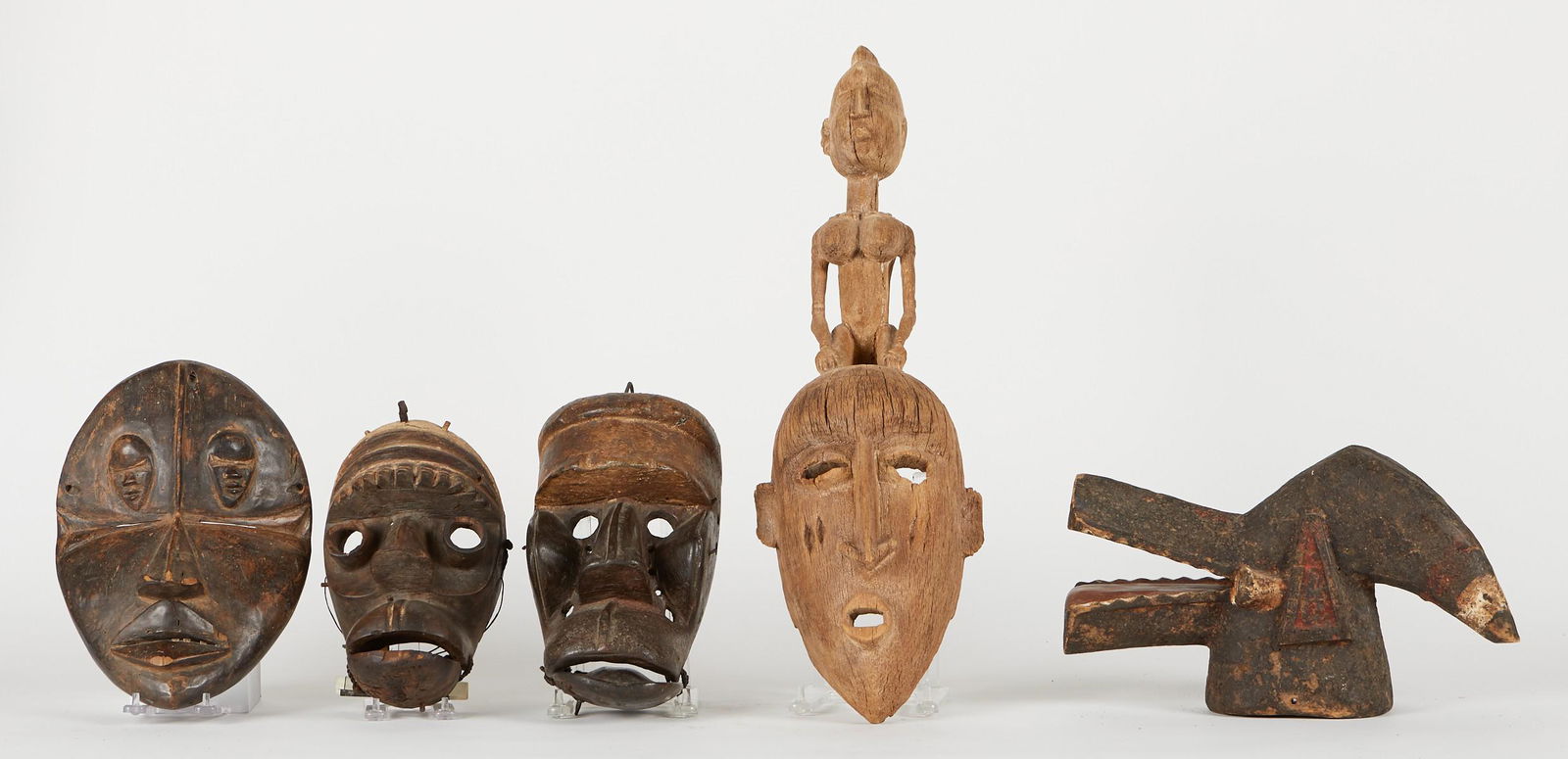 Grp: 5 20th c. African Carved Masks (1 of 20)