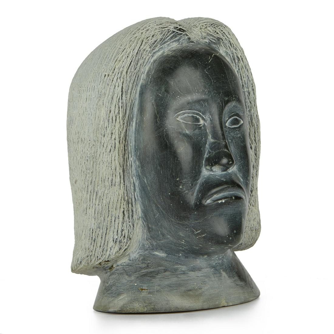 Large Stone Carving Woman's Head (1 of 7)