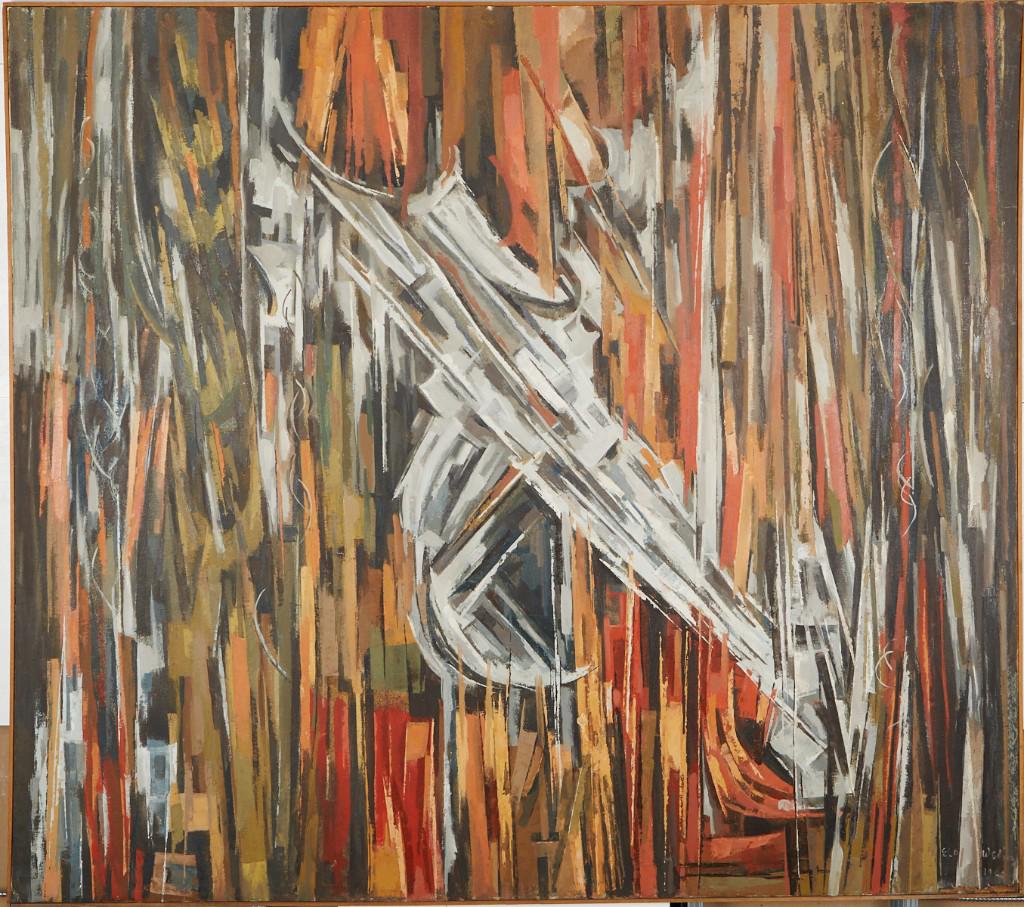 Elof Wedin Large Oil on Canvas Abstract (1 of 4)