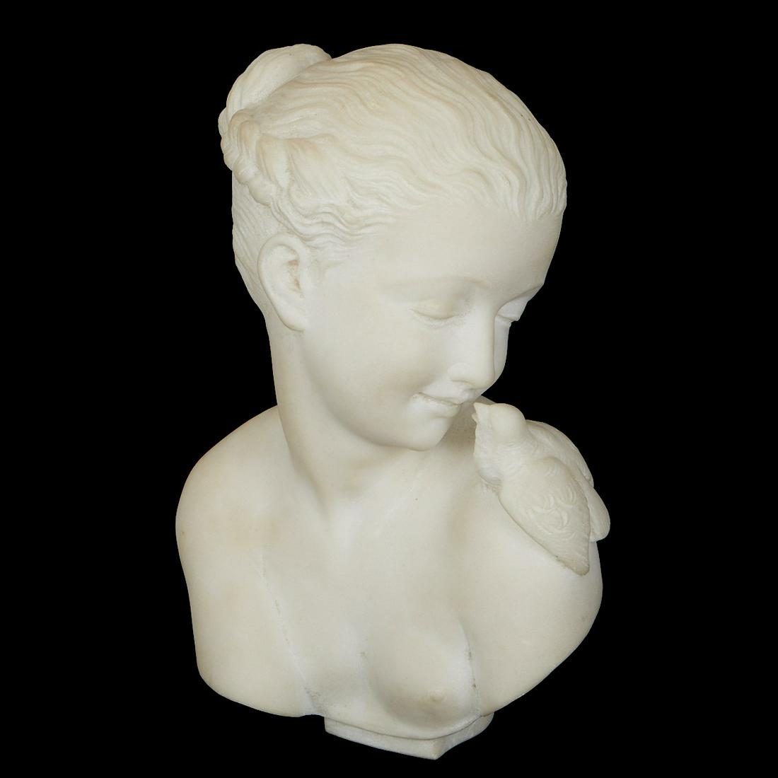 Marble Bust of Young Girl and Bird (1 of 9)