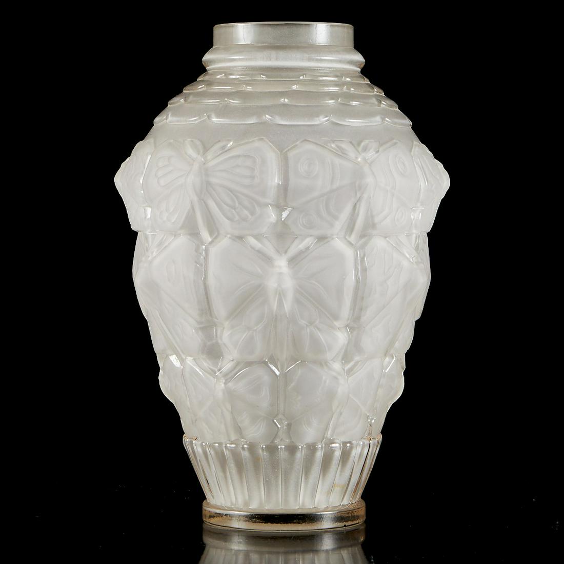 Etling Art Deco Butterfly Cut Glass Vase (1 of 5)