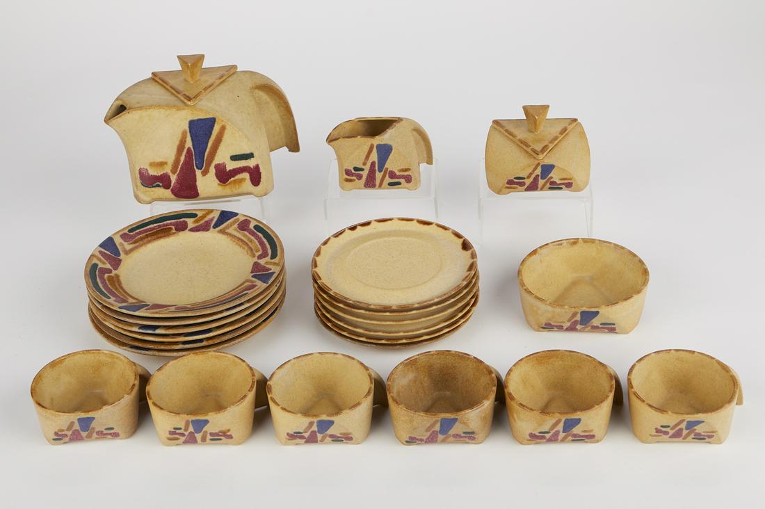 German Bauhaus Style Ceramic Tea Set (1 of 12)