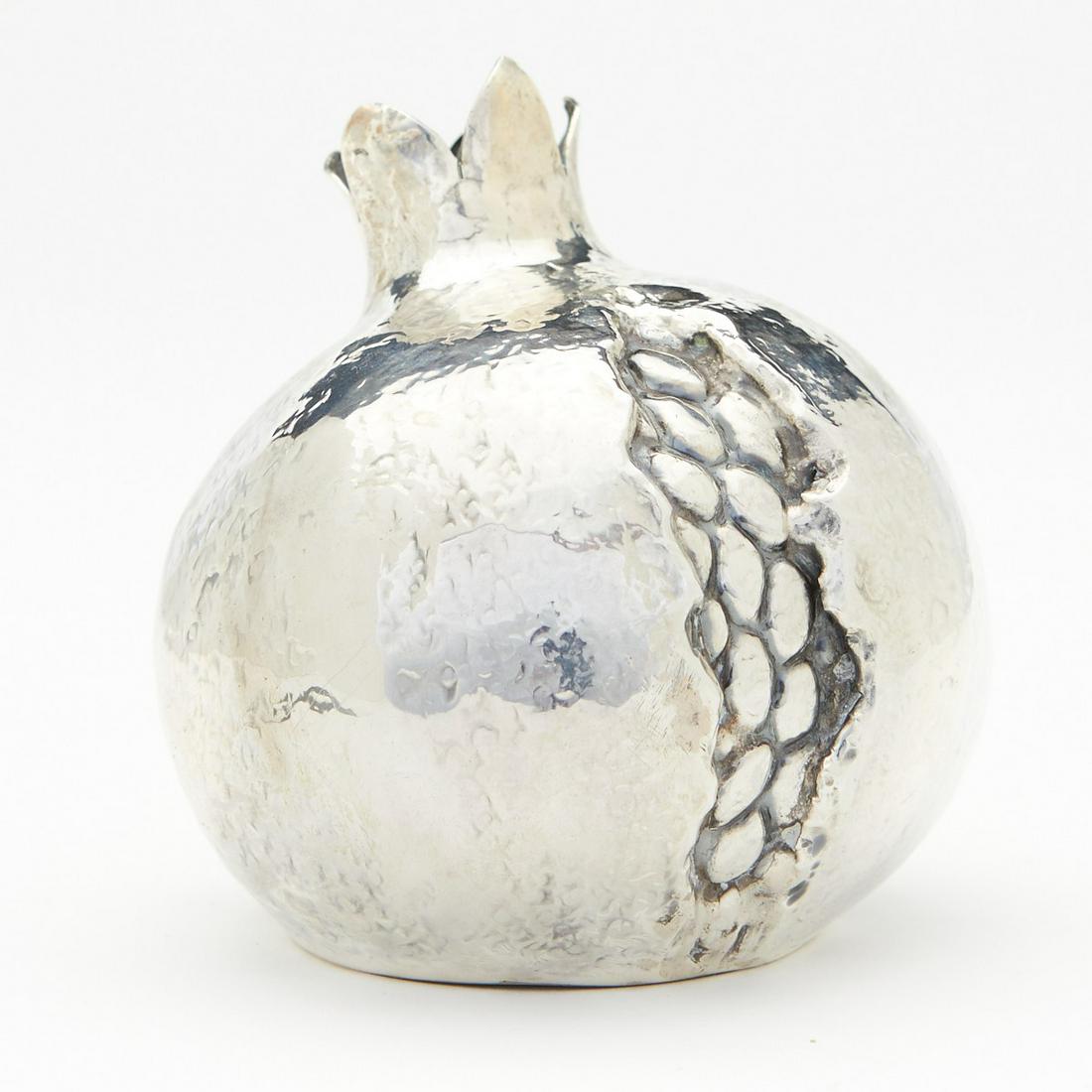 Buccellati Sterling Silver Pomegranate: Buccellati, Italy. Sterling silver pomegranate. With hollow bottom to conceal a lighter, now empty. Marked "Buccellati Italy Sterling" in crest along the interior rim. Height: 4 1/4 in x diameter: 3 1