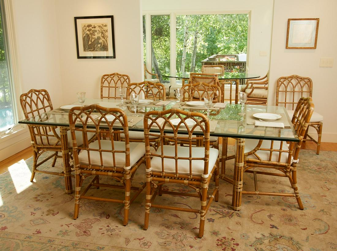 Bamboo Dining Table W 8 Chairs