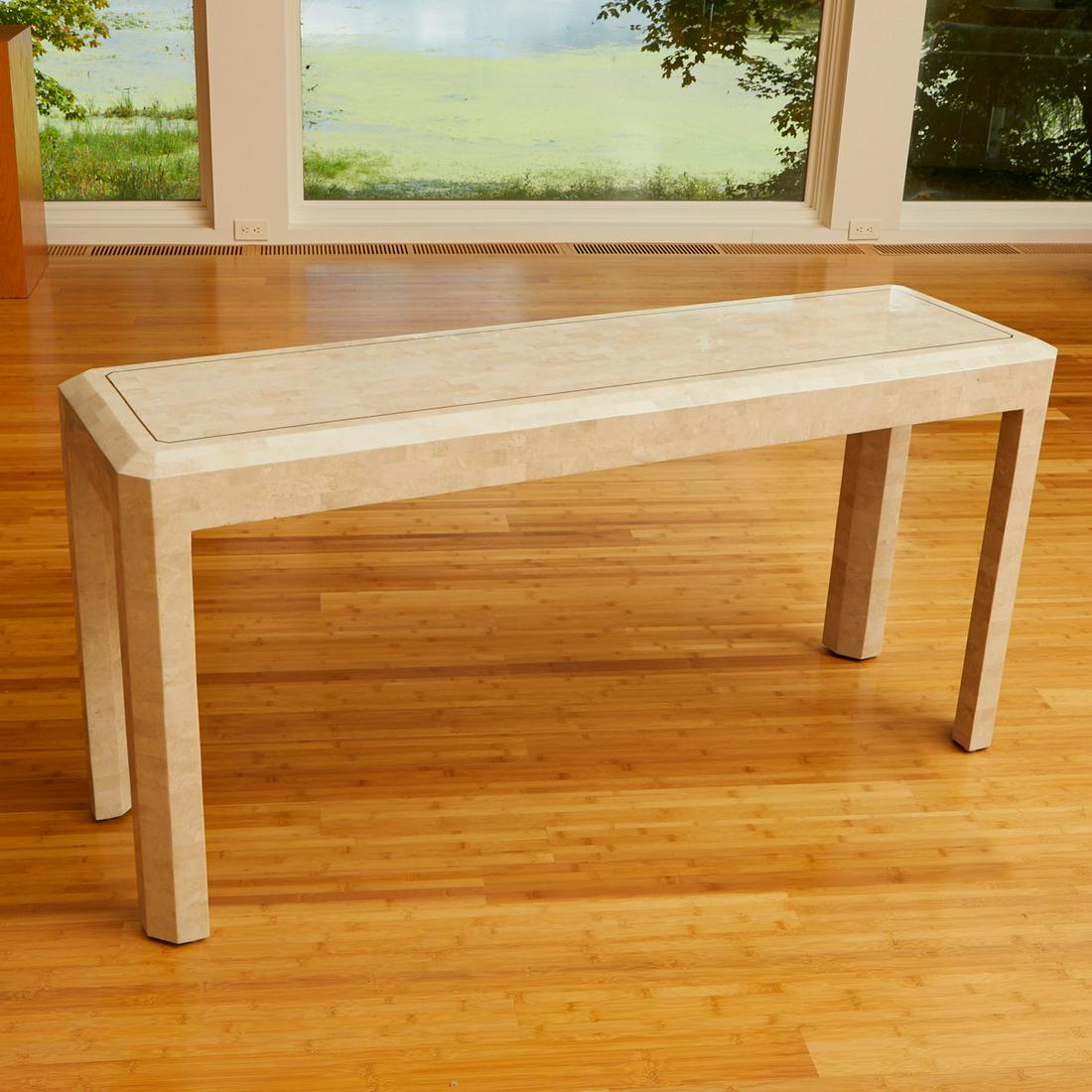 Maitland-Smith White Tessellated Fossilized Stone (1 of 1)