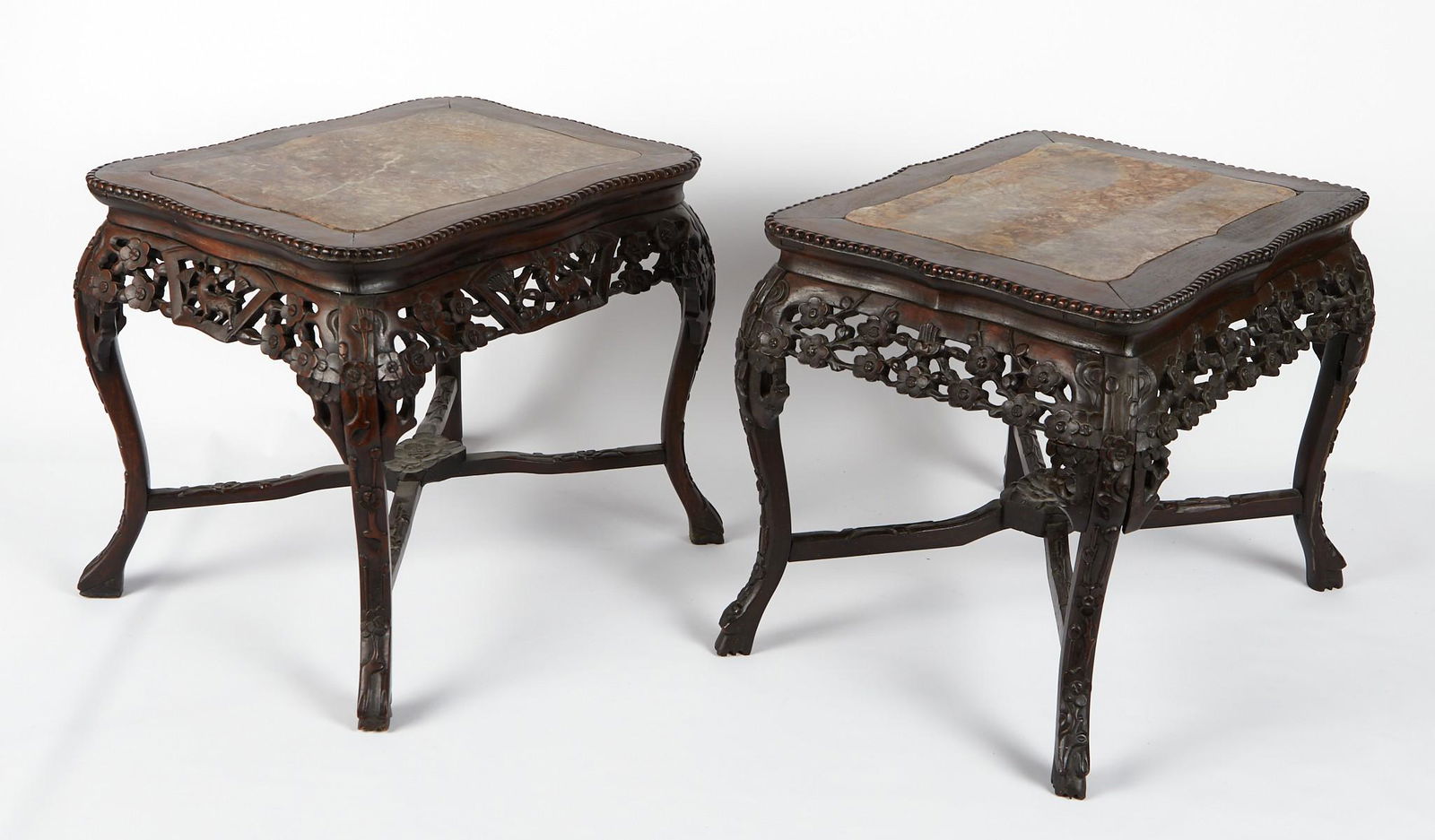 Pr: Chinese Export Small Square Side Tables (1 of 4)