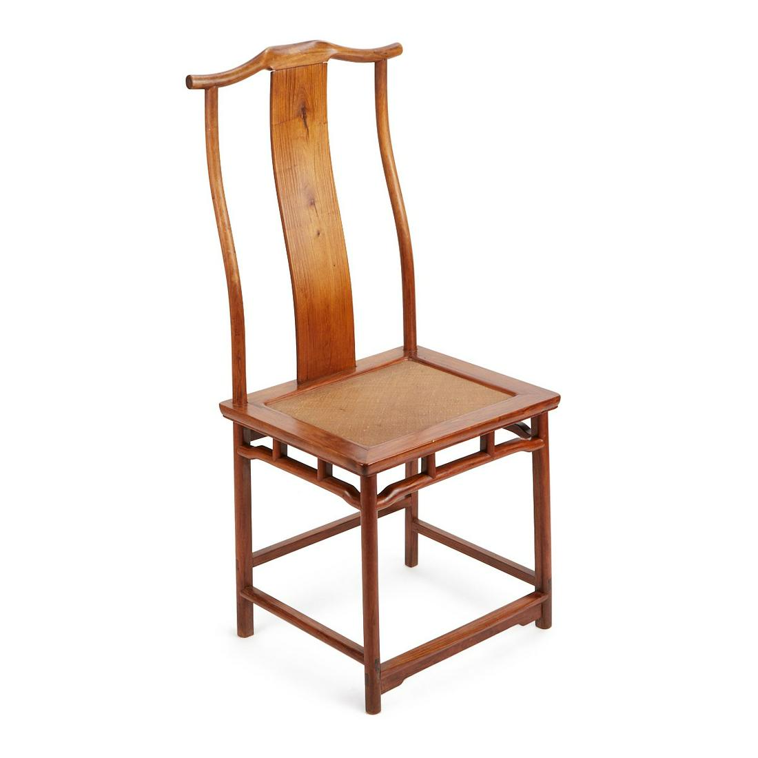 Chinese Carved Wooden Chair w/ Woven Seat (1 of 9)