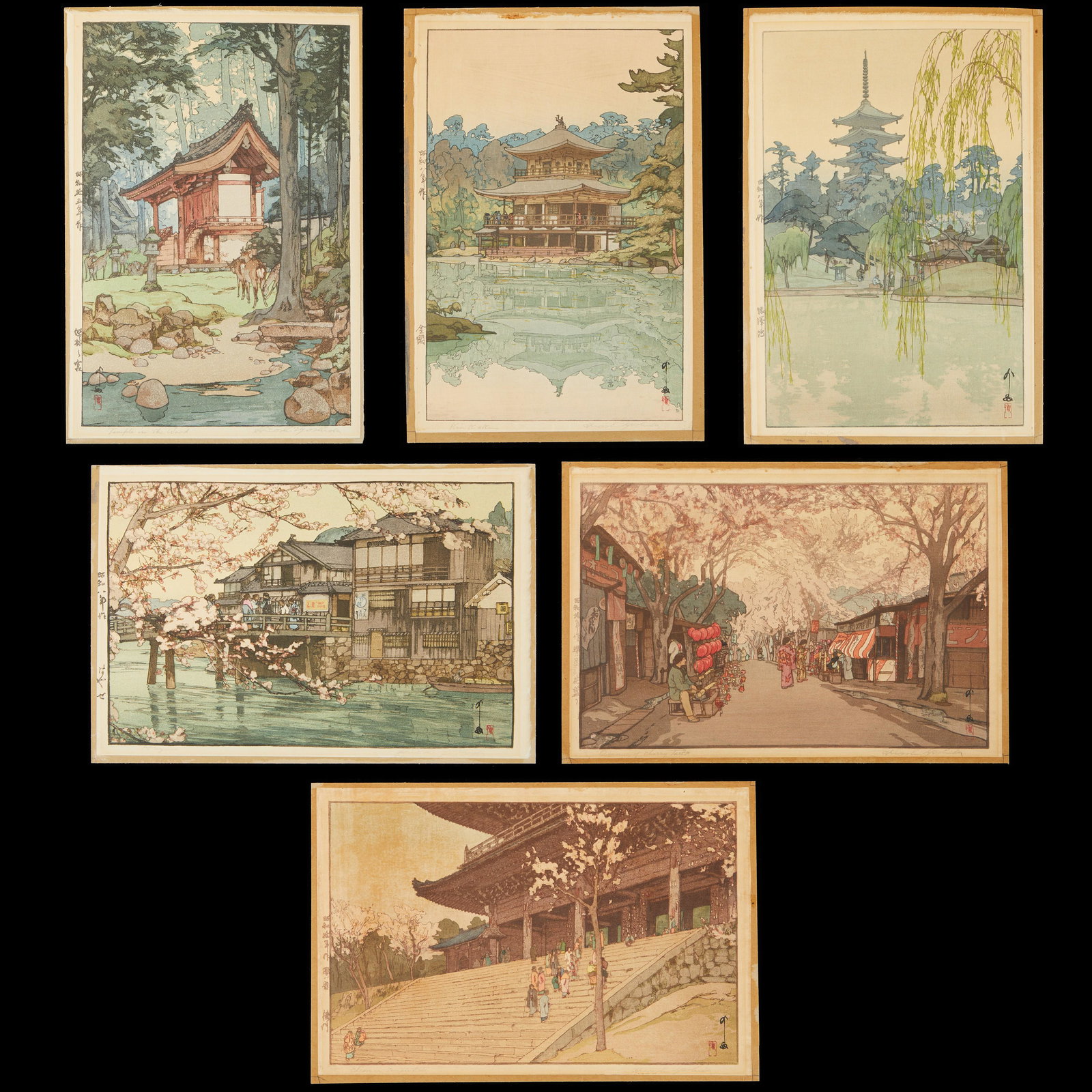 Grp: 6 Hiroshi Yoshida Prints - Signed in Plate (1 of 20)