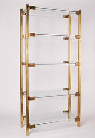 Attrib. Charles Hollis Jones Brass & Lucite Shelf (1 of 6)