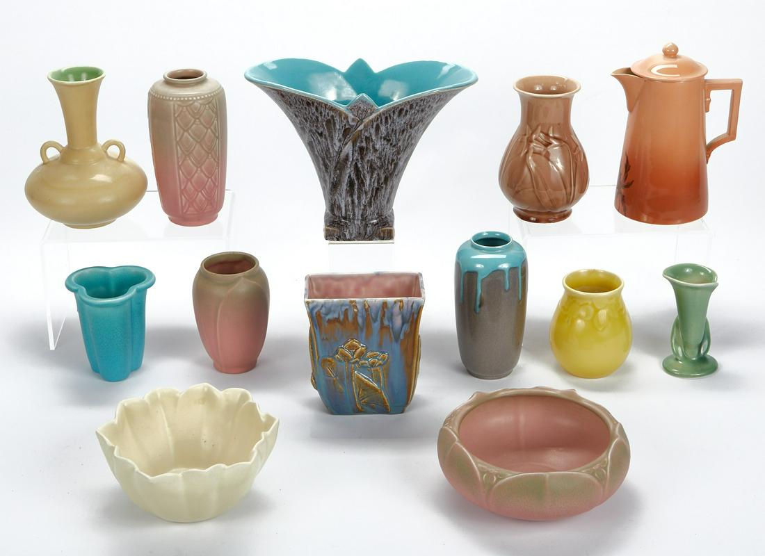 Grp: 13 Rookwood Pottery Pieces 1930s-1950s (1 of 18)