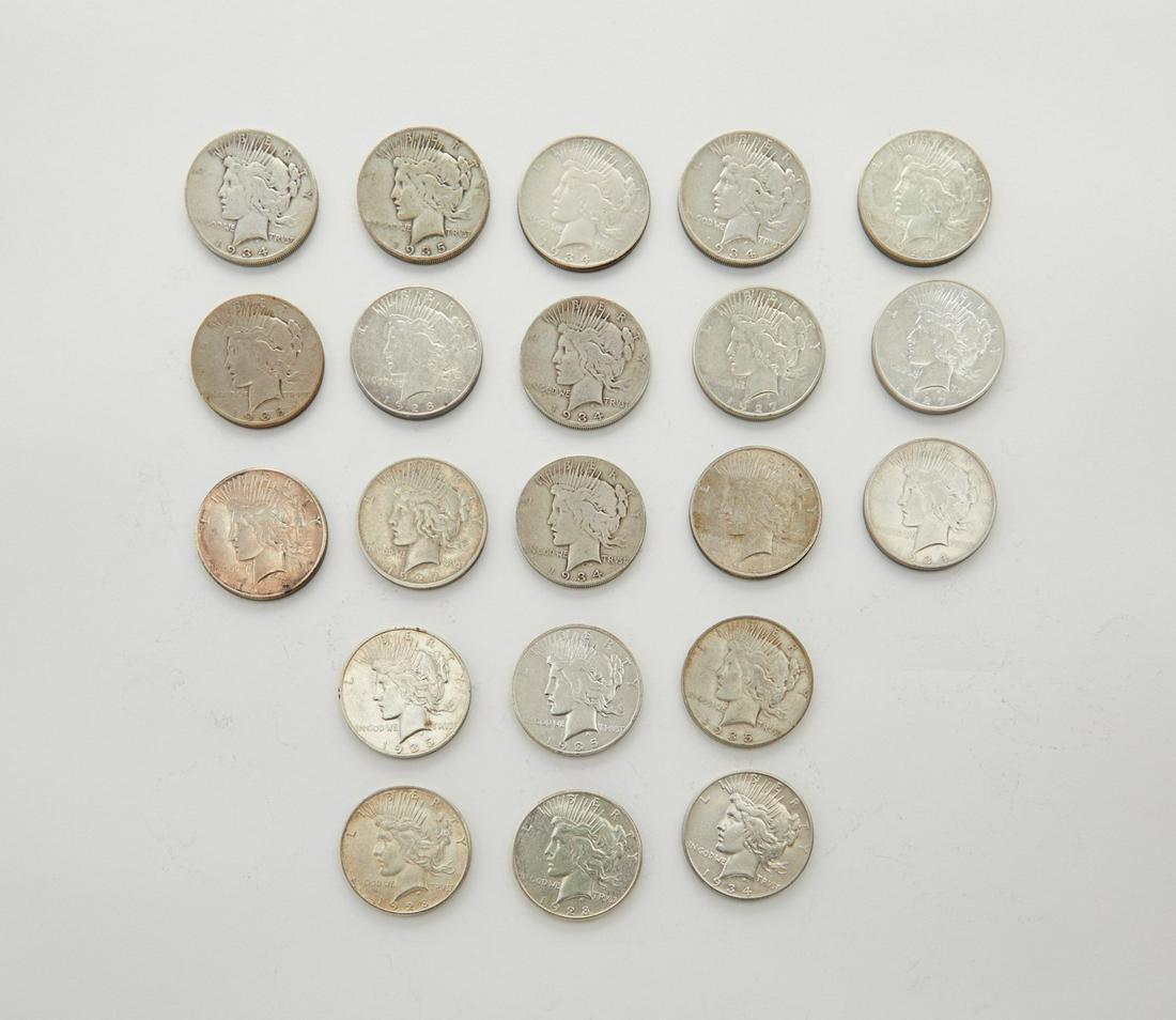 Grp: 21 Peace Silver Dollars 1927-1935 (1 of 2)