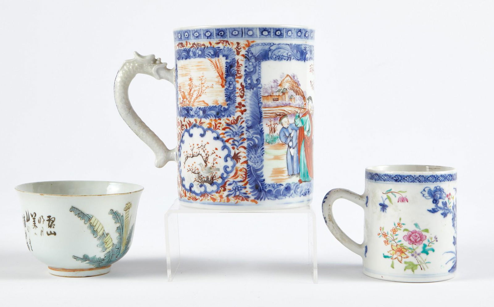 Grp: 3 Chinese Porcelain Ceramic Items Mugs (1 of 11)