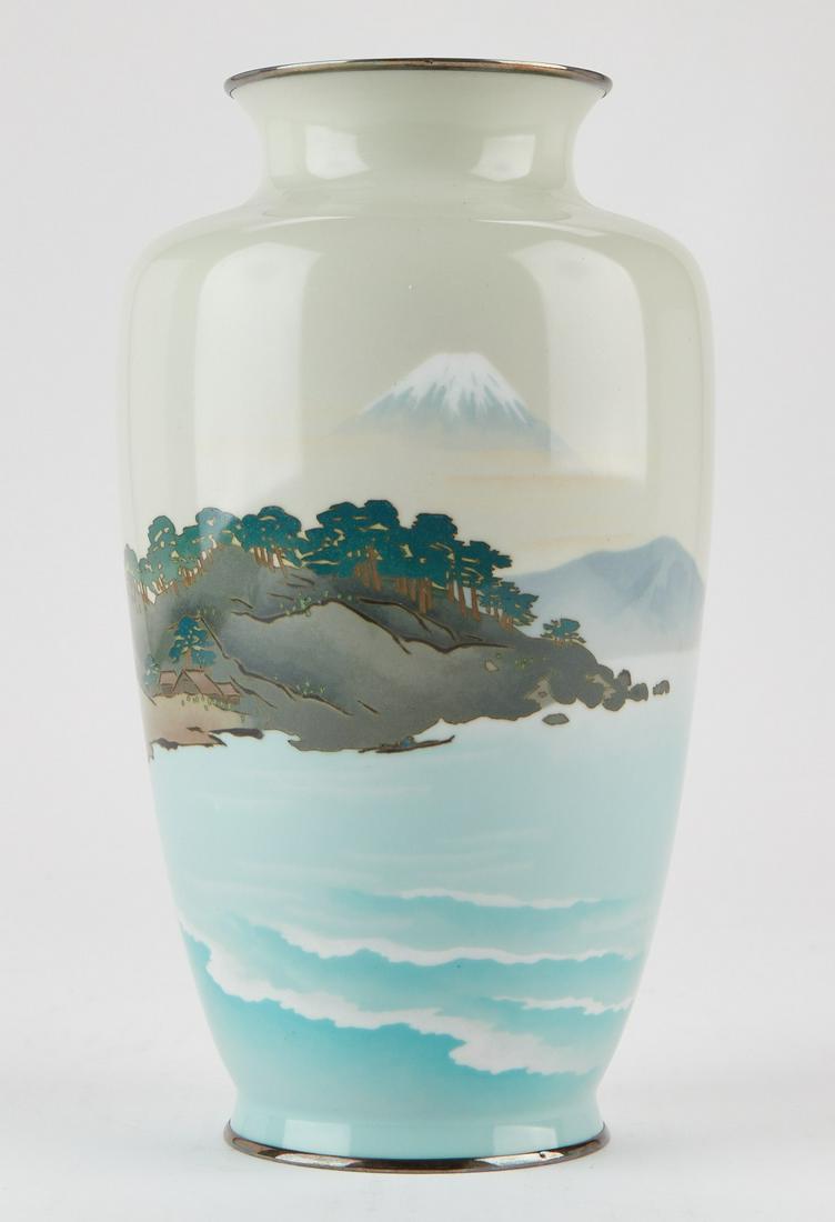 Ando Company Japanese Cloisonne Vase w/ Landscape (1 of 10)