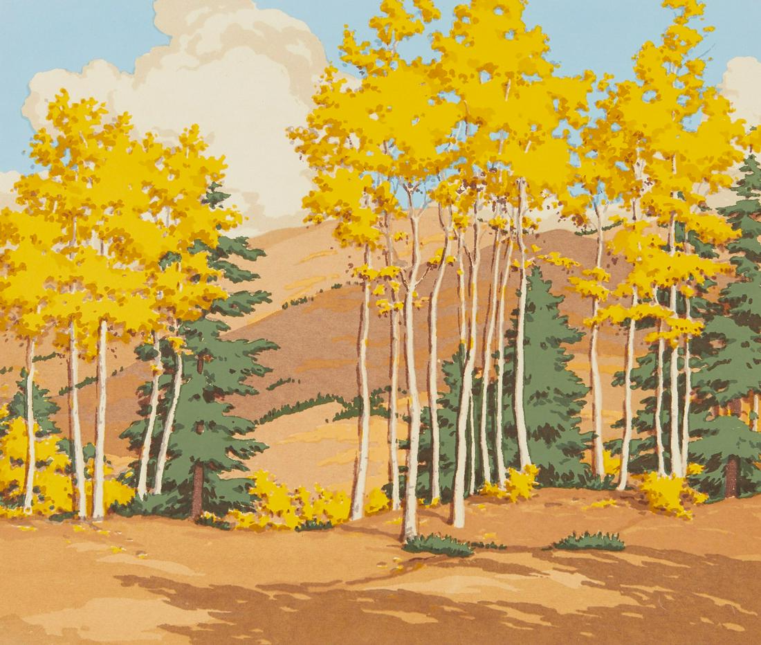 Norma Bassett Hall "Aspen and Spruce" Serigraph (1 of 5)