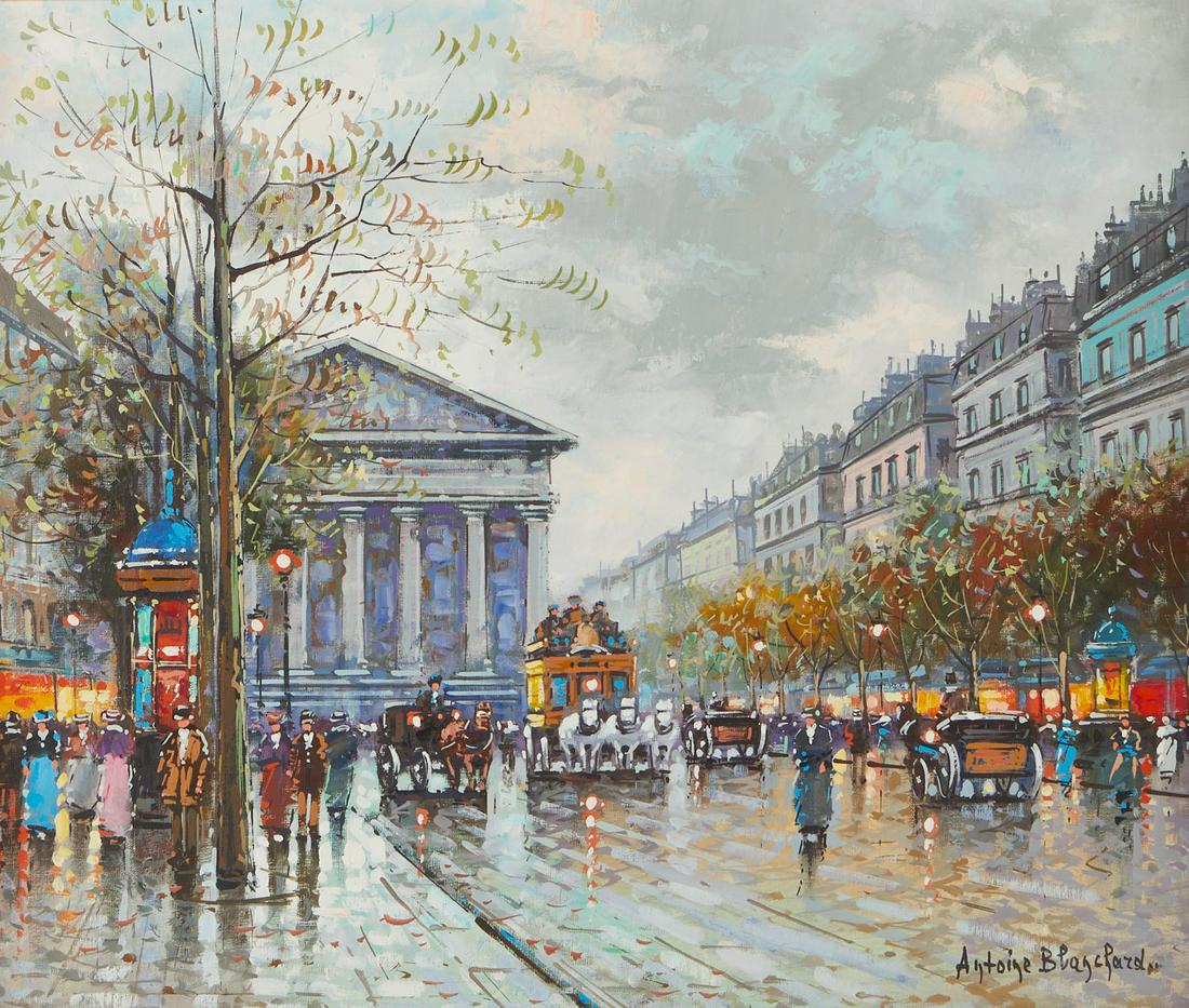 Signed Antoine Blanchard Paris Street Painting Rue Tronchet (1 of 4)
