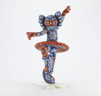 CHROMA aka Rick Wolfryd ALTERATIONS Dancer from Dance: CHROMA aka Rick Wolfryd (American, b. 1953), in collaboration with Elisa de la Cruz (Mexican (Huichol), 20th/21st c). Color beaded vinyl sculpture titled "Dancer from Dance Series Female Figure,&