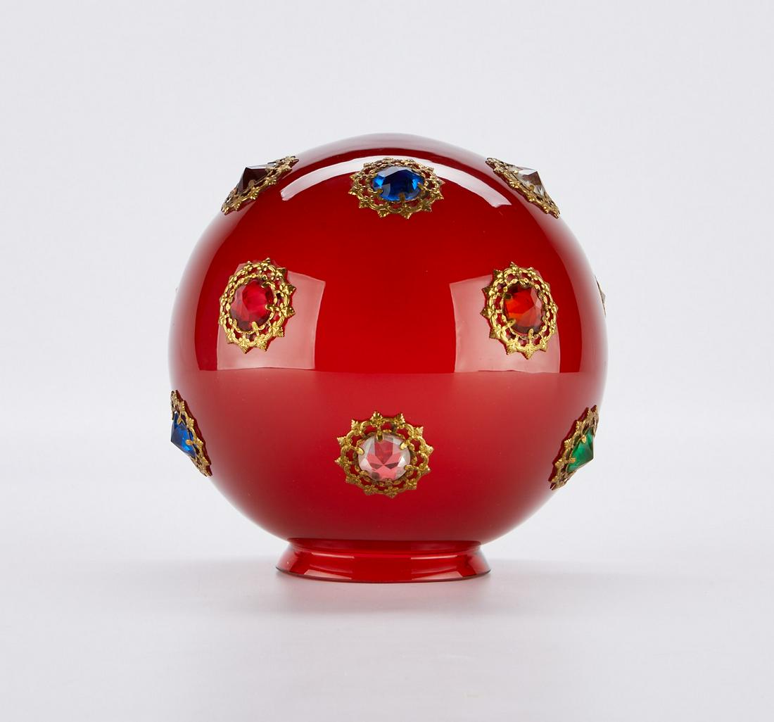 Victorian Jeweled Glass Lamp Shade (1 of 5)