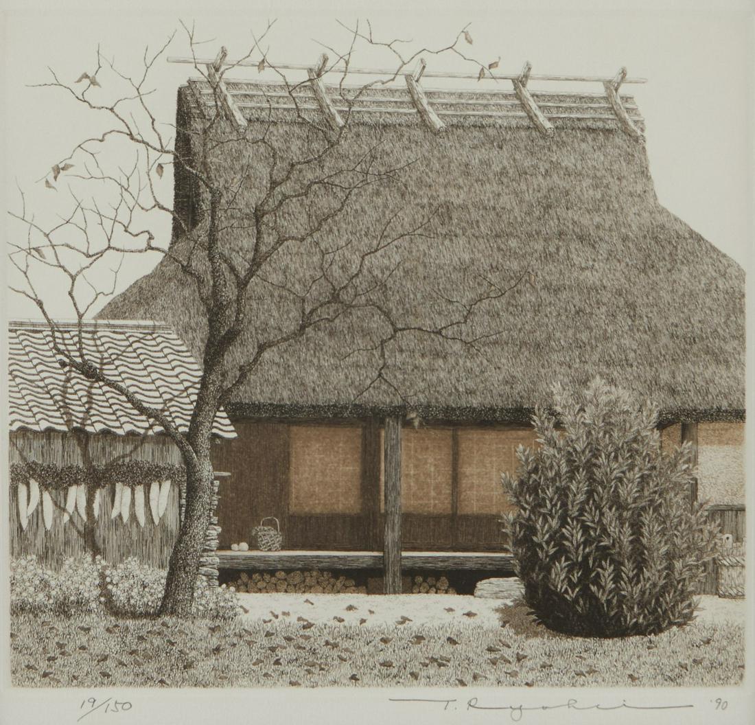 Ryohei Tanaka Winter Scene Color Etching (1 of 5)