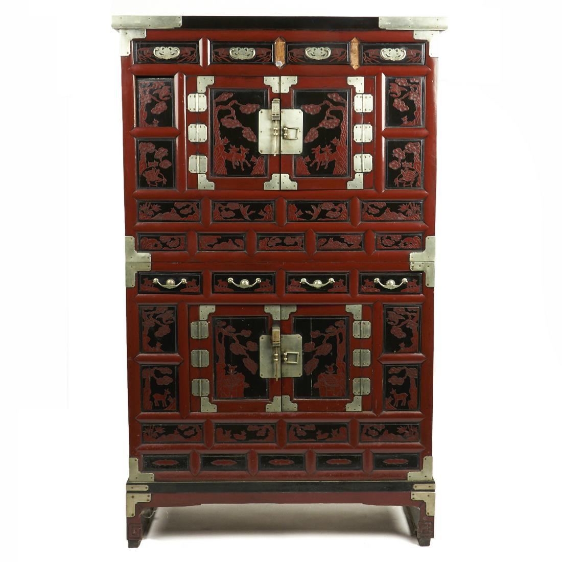 19th c. Korean Lacquered Wooden Bandaji Dresser (1 of 4)