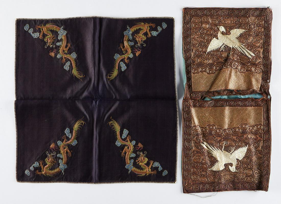 Pair of 19th c. Chinese Rank Badges - Embroidered Silk (1 of 6)