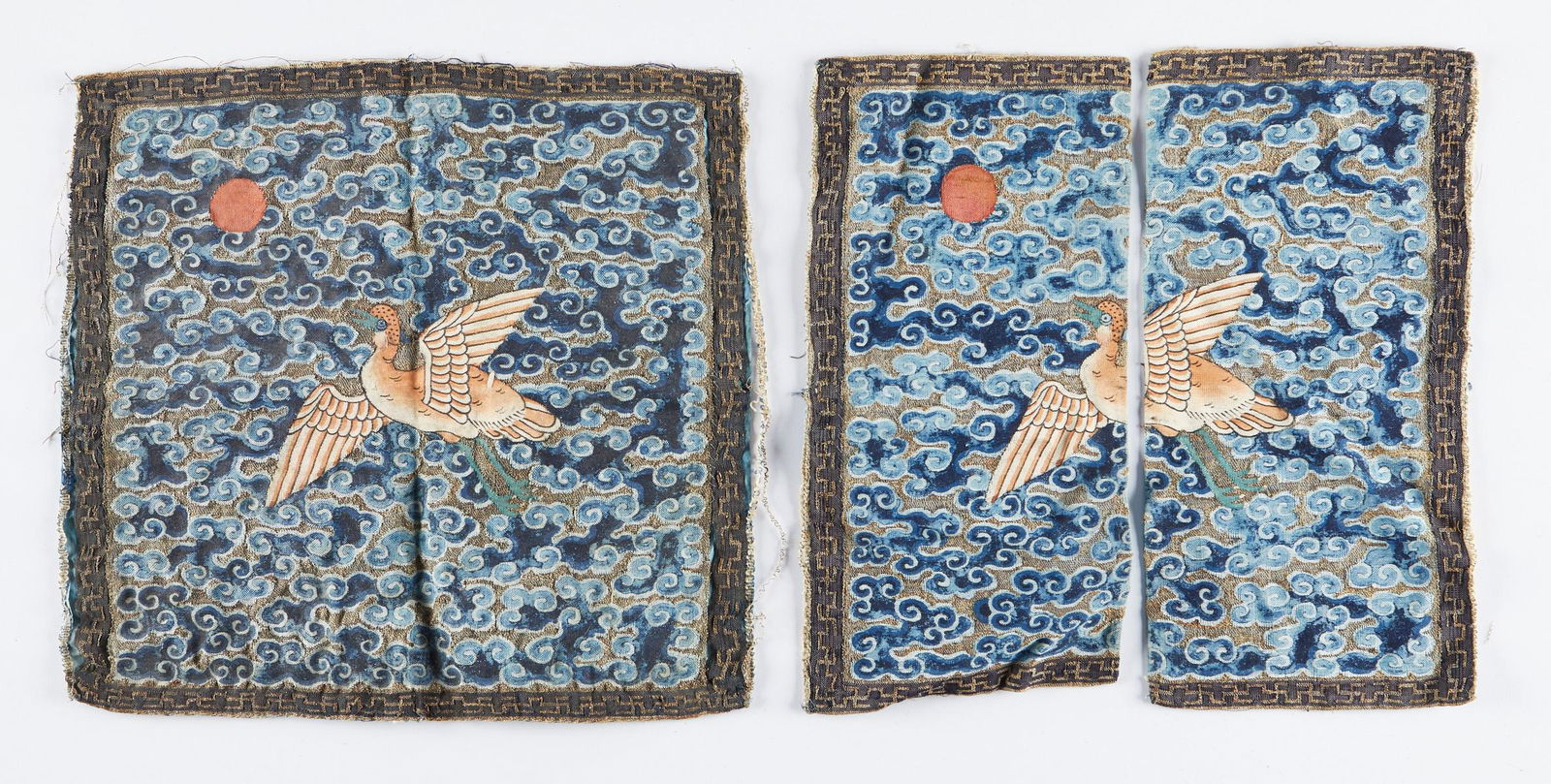Pr: 19th c. Chinese Silk Rank Badges Geese (1 of 5)