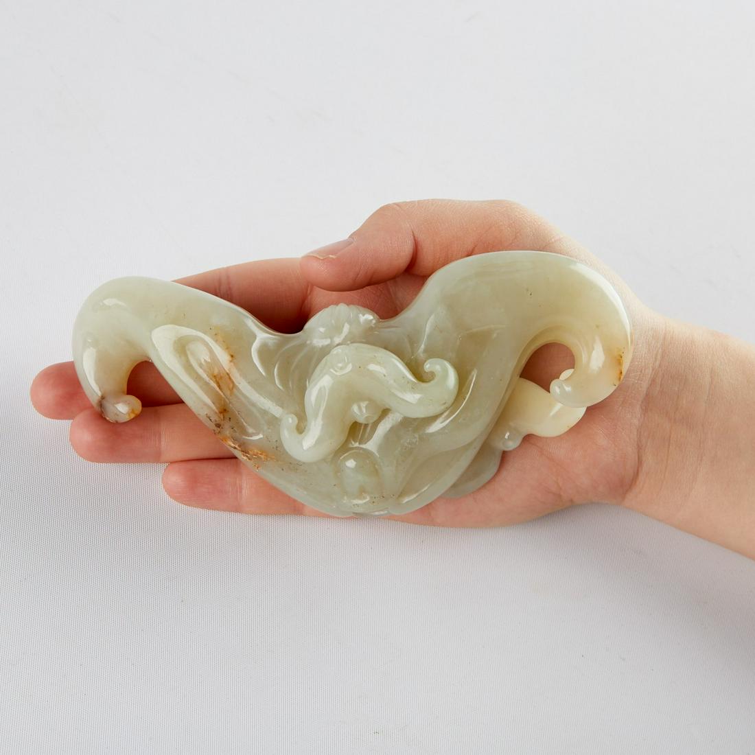 Large Chinese Jade Carving Bat w/ Fruit (1 of 4)